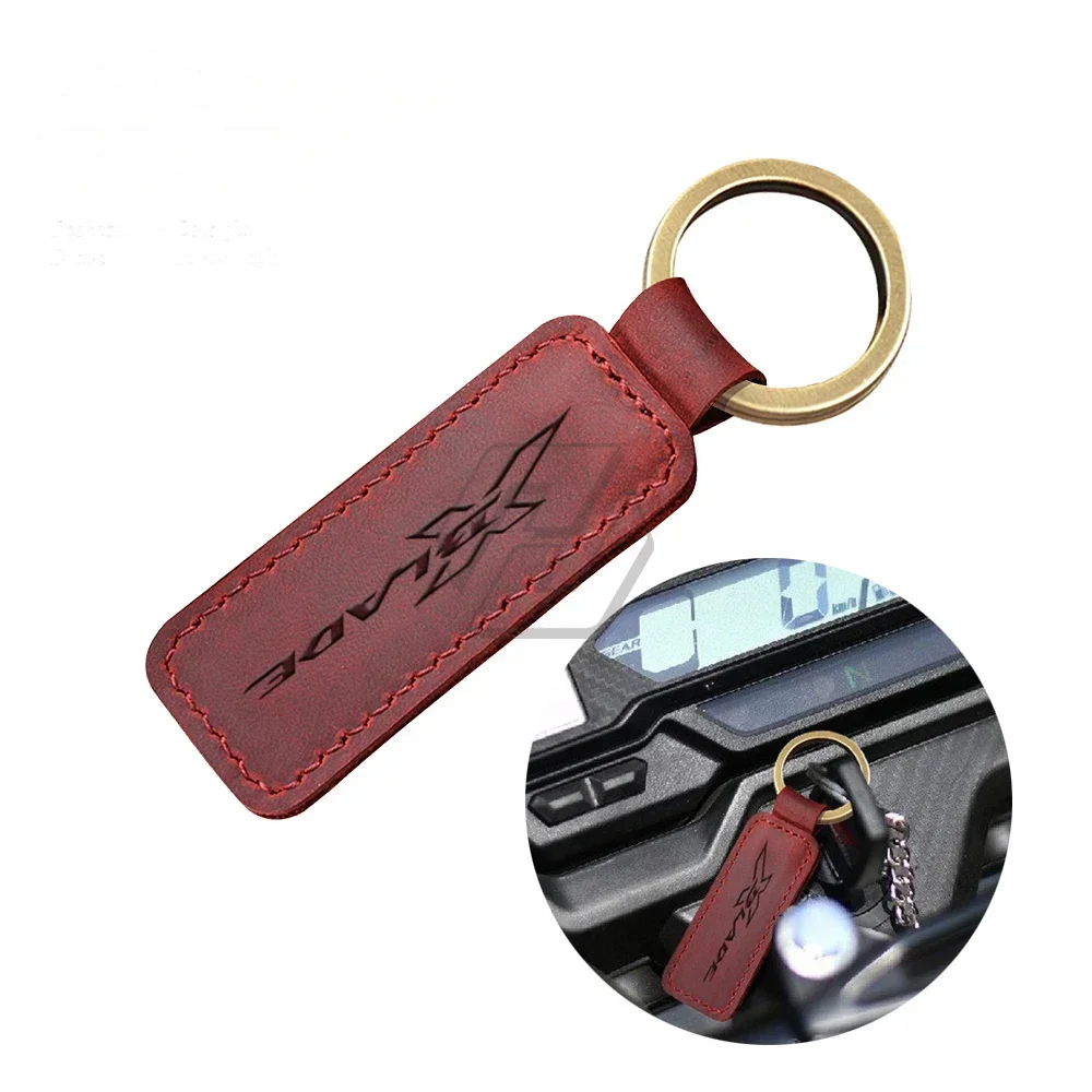 For Honda X-Blade 160 Motorbike Motorcycle Cowhide Keychain Key Ring