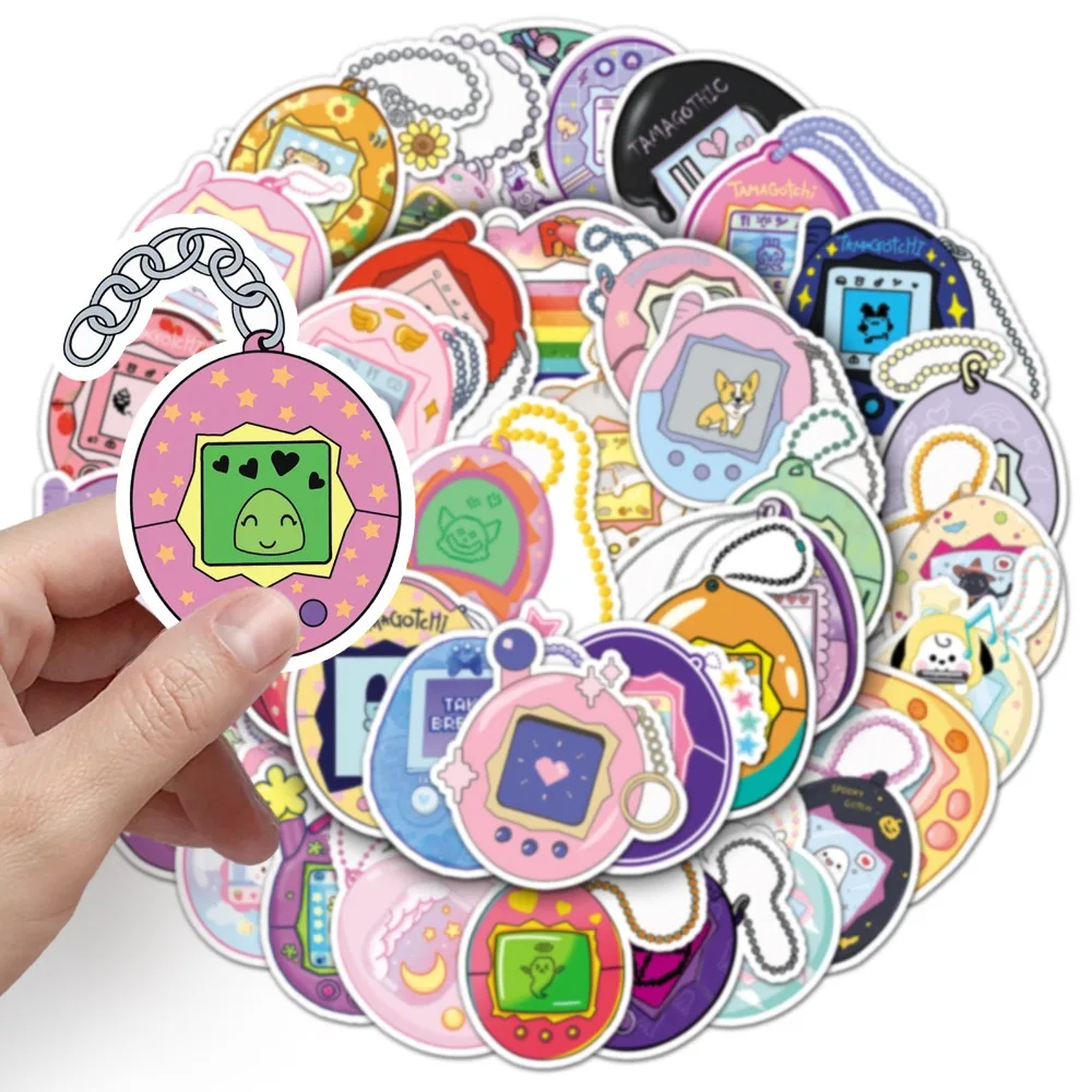 10/50Pcs Cartoon Electronic Pet Machine Stickers Waterproof DIY Phone Laptop Scrapbooking Skateboard Stationery Decal Sticker