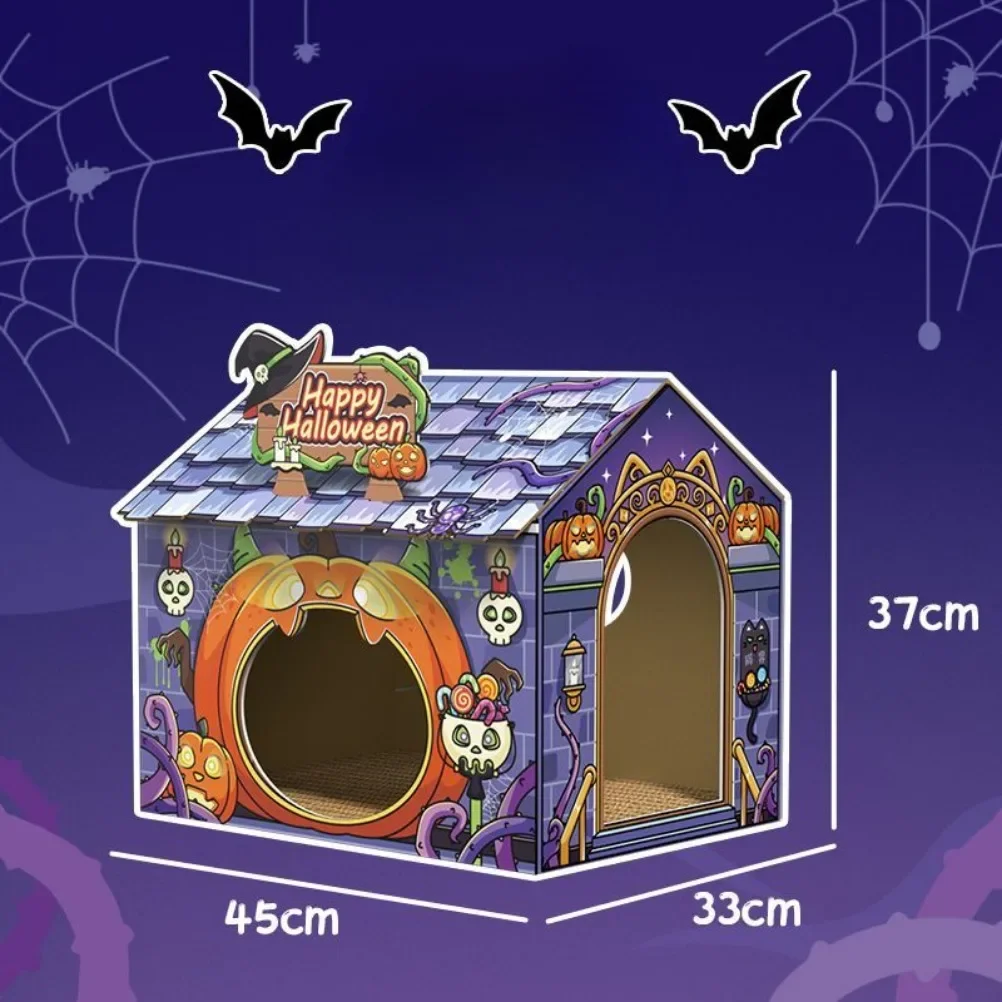 Halloween Cat Nest Cat House Cat Scratch Board Oversized Ground Based Dust-free Environmentally Friendly Corrugated Paper House