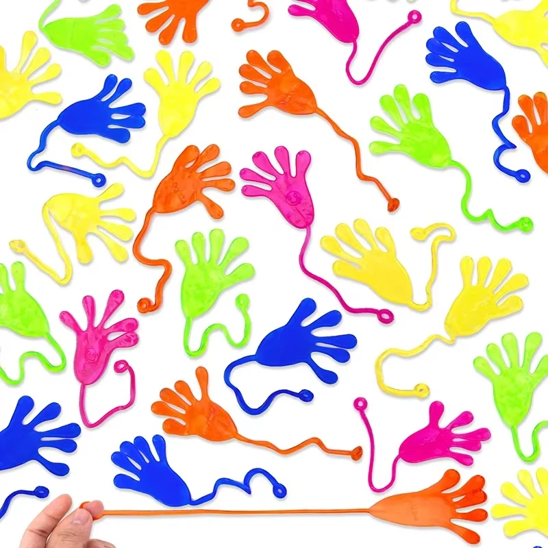 1-40Pcs 2024 Kids Funny Sticky Hands Toy Palm Elastic Sticky Squishy Slap Palm Toy Kids Parent Child Interactive Party Toy Gift