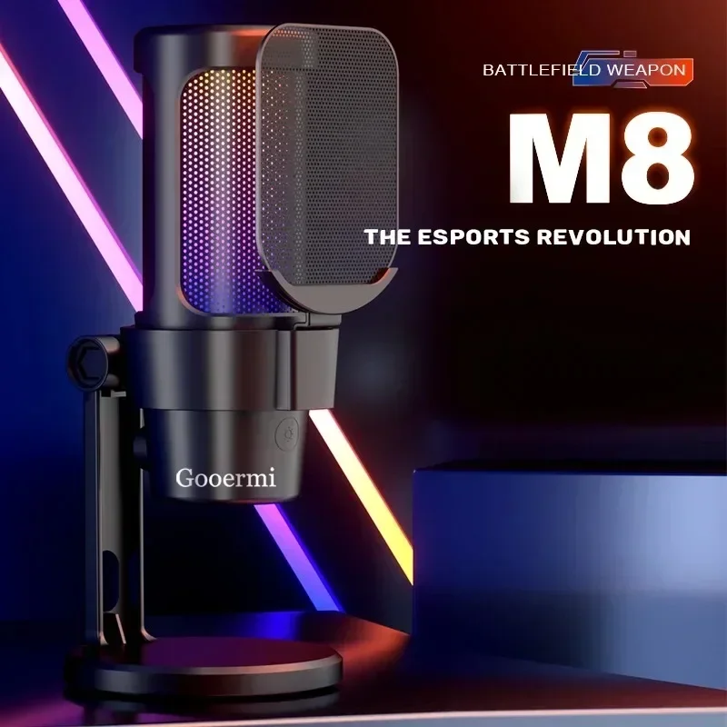 Portable Gaming Condenser Microphone Professional Noise Cancelling For Recording Live Streaming Mic