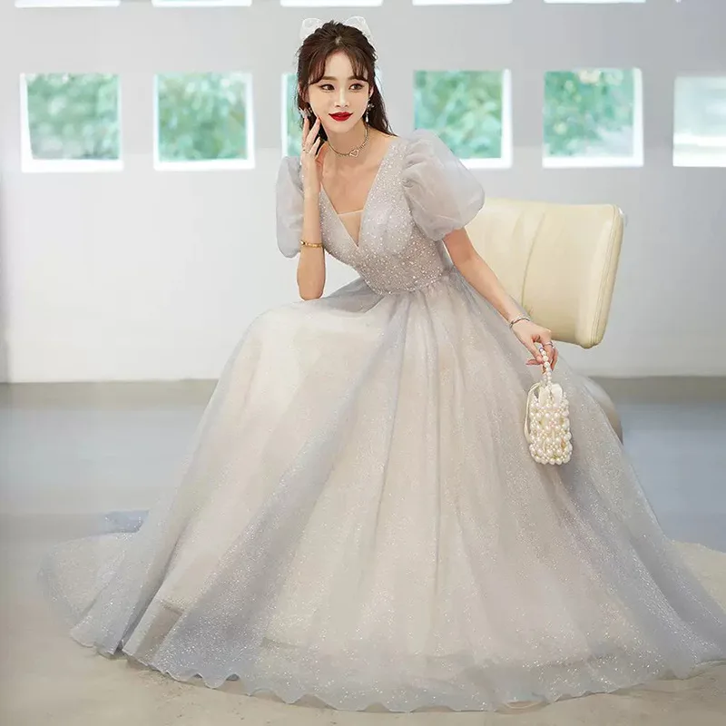 Vestido de noche, ceremonia de mayoría de edad para mujer, vestido de princesa, música vocal, cumpleaños, presentador de exámenes de arte, lujo ligero, nicho de alta gama