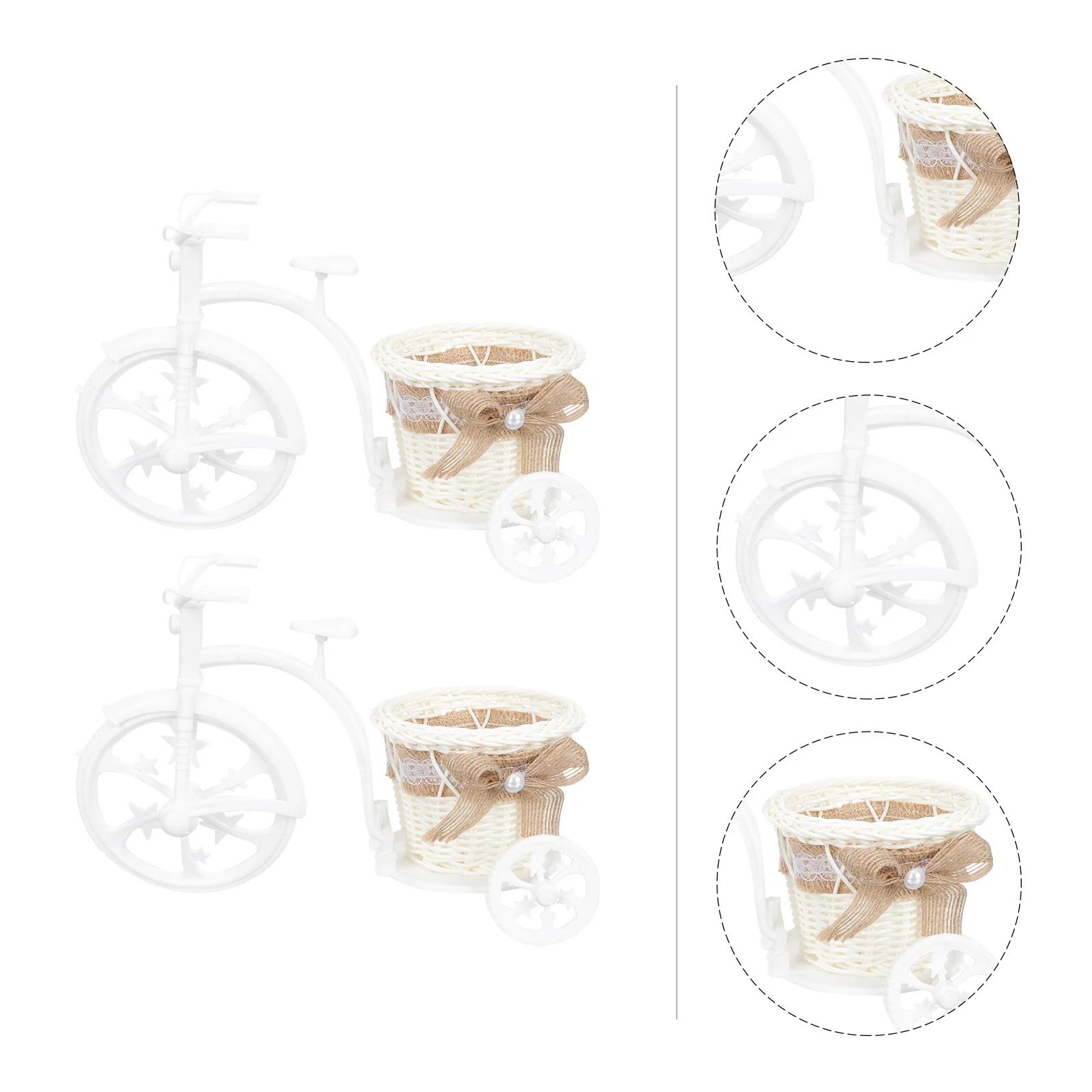 

2pcs Woven Flower Multi-Purpose Storage Basket Hand-Held Organizer Mini Desktop Sundries Container Portable Fruit Basket Gift