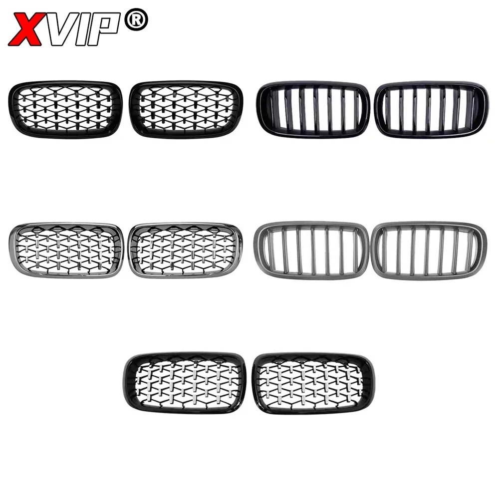 XVIP argento diamanti stile paraurti anteriore griglie renali per BMW X5 F15 X6 F16 2014-2019 X5M F85 X6M F86 griglia stile linea singola