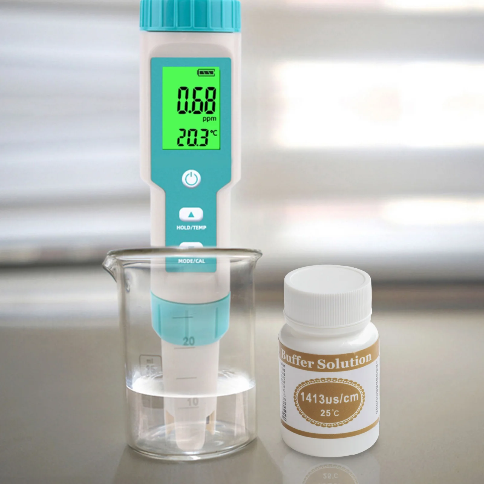 Buffer PH da 25 ml 12,88 MS/cm Soluzione di calibrazione della salinità della conducibilità Test di buffering Misurazione Ispezione Laboratorio edico M