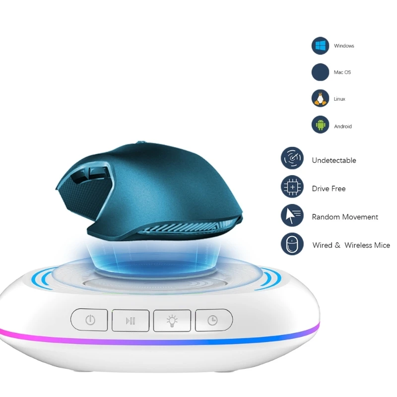 LED Mouse Jiggler Mouse Mover Mouse Movement Simulator with ON/OFF Switch for Computer Awakening Dropship