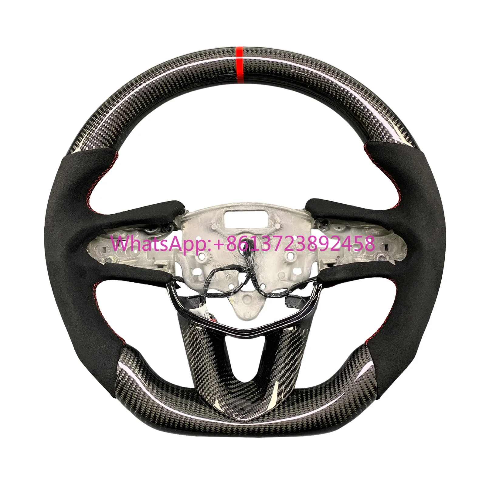 

For Cadillac CT4 XT4 CT5 CT5-V Car Accessories Customized Napa Perforated Leather Carbon Fiber Steering Wheel 2019-2022