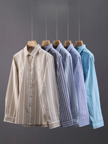 Imagen 2 del producto Camisa de manga larga 100 algodón de talla grande 11XL 10XL 9XL 8XL para hombre, camisa informal a rayas Oxford con bolsillo, camisa ajustada de manga larga para hombre