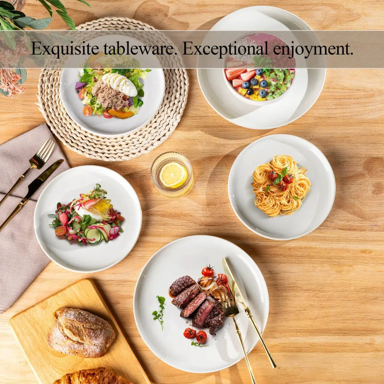 ชุดอาหารเซรามิกสำหรับ 4 ที่, ชุดจานและชาม, ชุดจานเคลือบเงาแบบทำมือ, ทนต่อการขีดข่วน |   เตาอบ&เครื่องล้างจาน&ไมโครเวฟ