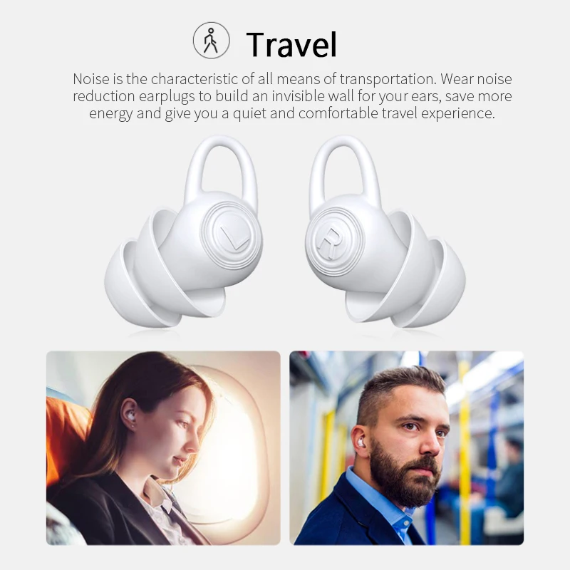 Silicone Ear Plugs 40dB Noise Reduction Better Sleeping Soft Ear Plugs Portable Home Travel Office Ear Care Supplier With Box