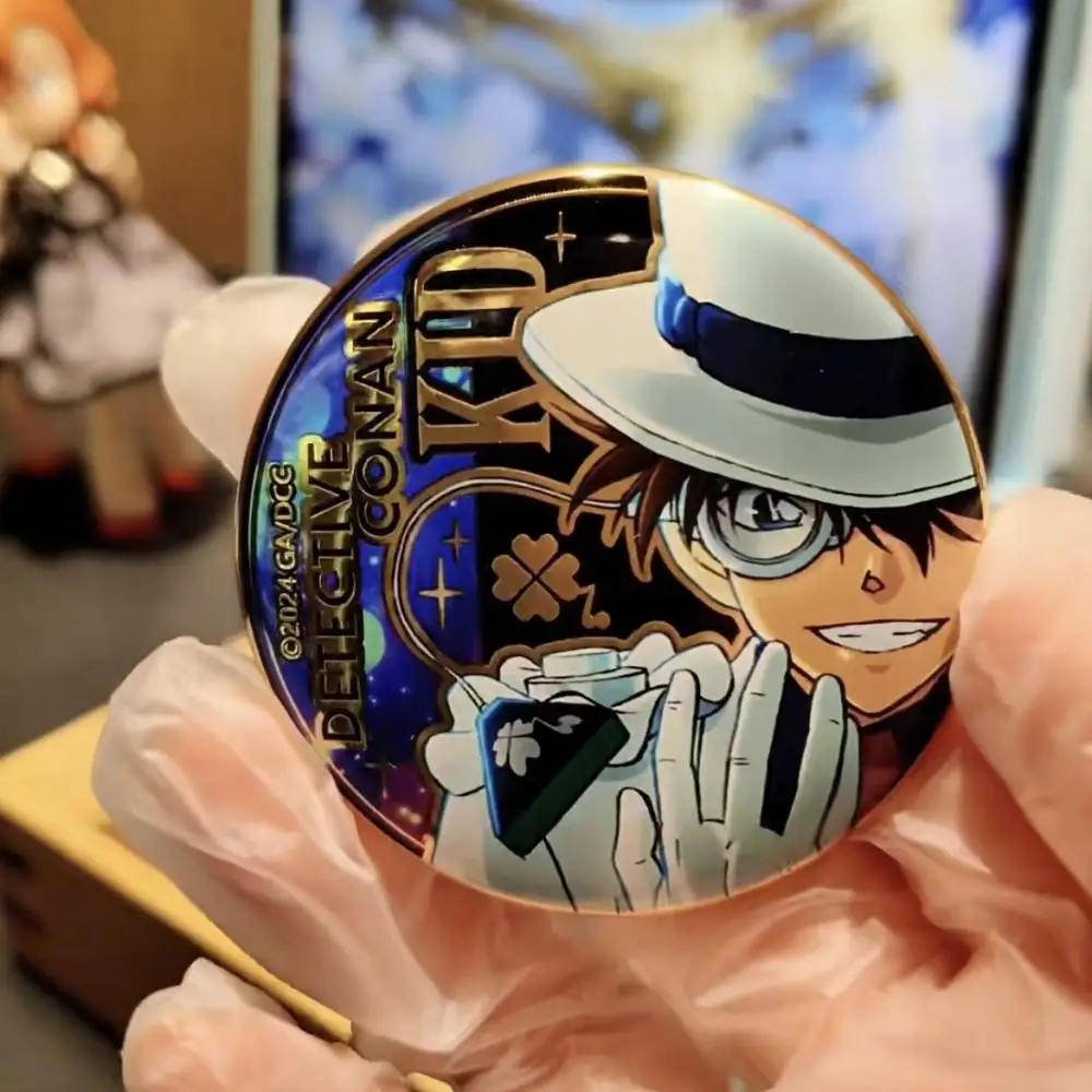 Anime Detective Conan:the Five-Pointed Star of $1 Million Figure Kuroba Kaito Metal Circular Badge Bagpack Jewelry Accessories