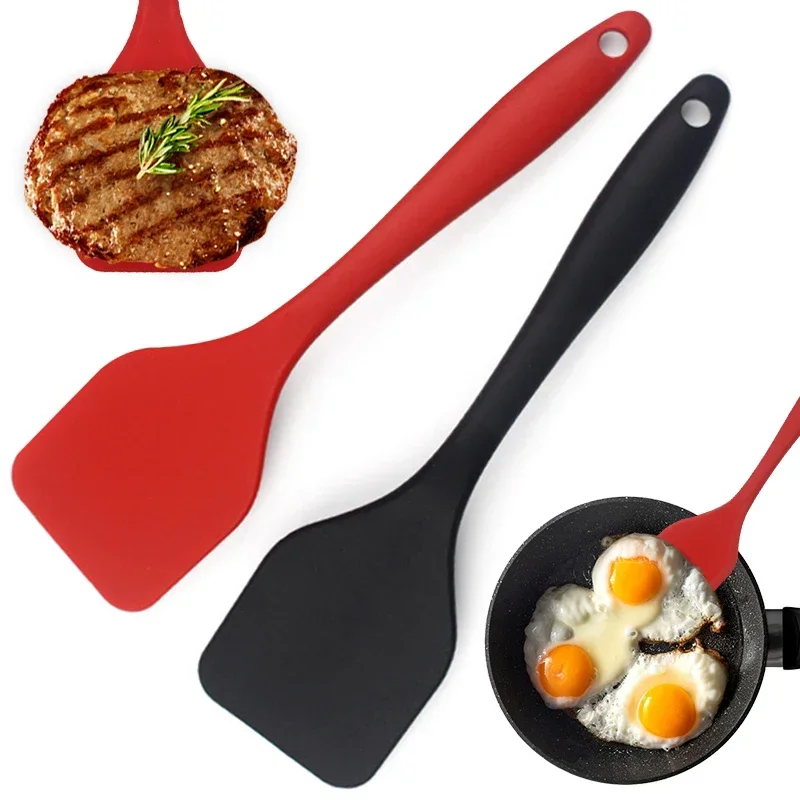 Food Grade Silicone Cooking Spatula, Heat Resistant Slotted Fish Turner, Non-Stick Omelette Pancake Shovel Kitchen Utensils