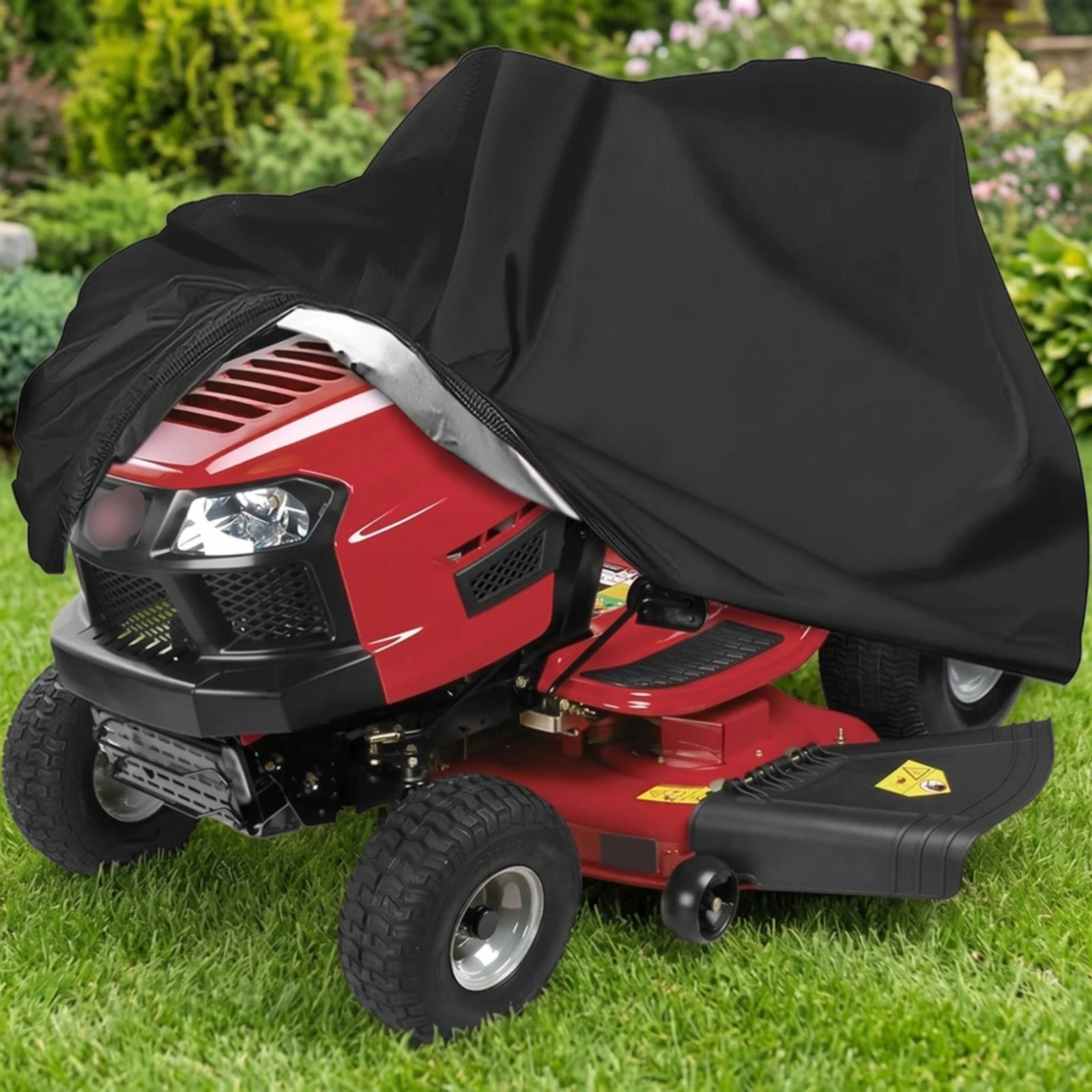 Riding Lawn Mower Cover Waterproof Tractor Cover Heavy Duty Universal Fit for Homeowners, Outdoor Storage, Backyard