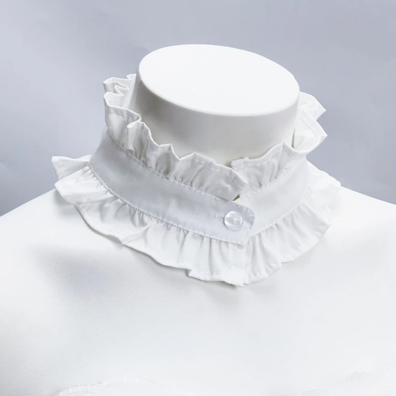 

Женская милая блузка с рюшами и воротником-стойкой, съемный искусственный воротник, топ, свитера суда, юбка, плиссированный декоративный воротник