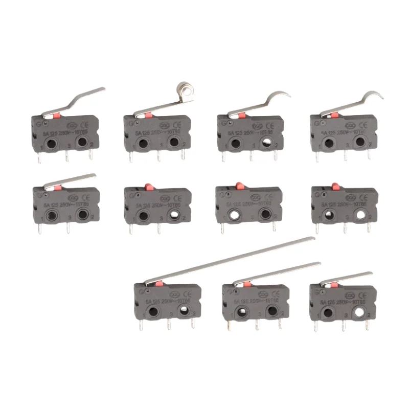 10 Pcs KW11 Small Miniature Limit Switches Mechanical Travel 5A 125/250V~10T85 Self-Resetting Foot Switches
