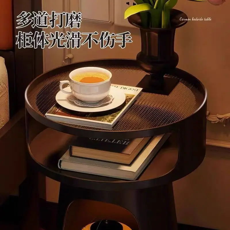 French retro aesthetic bedside table bedroom simple small apartment cat nest sofa edge a few creative
