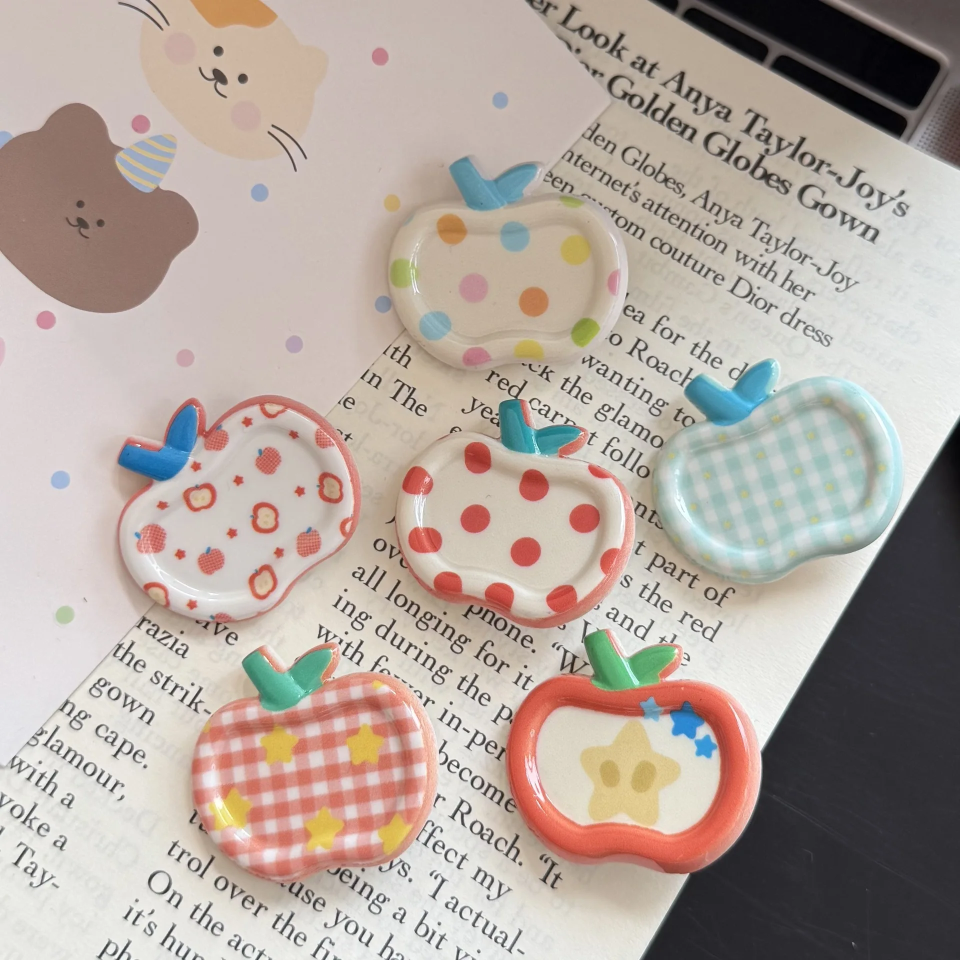 20 قطعة من إكسسوارات الهاتف التي تصنعها بنفسك، مشبك شعر أبل لطيف للفتيات، هدايا خاصة