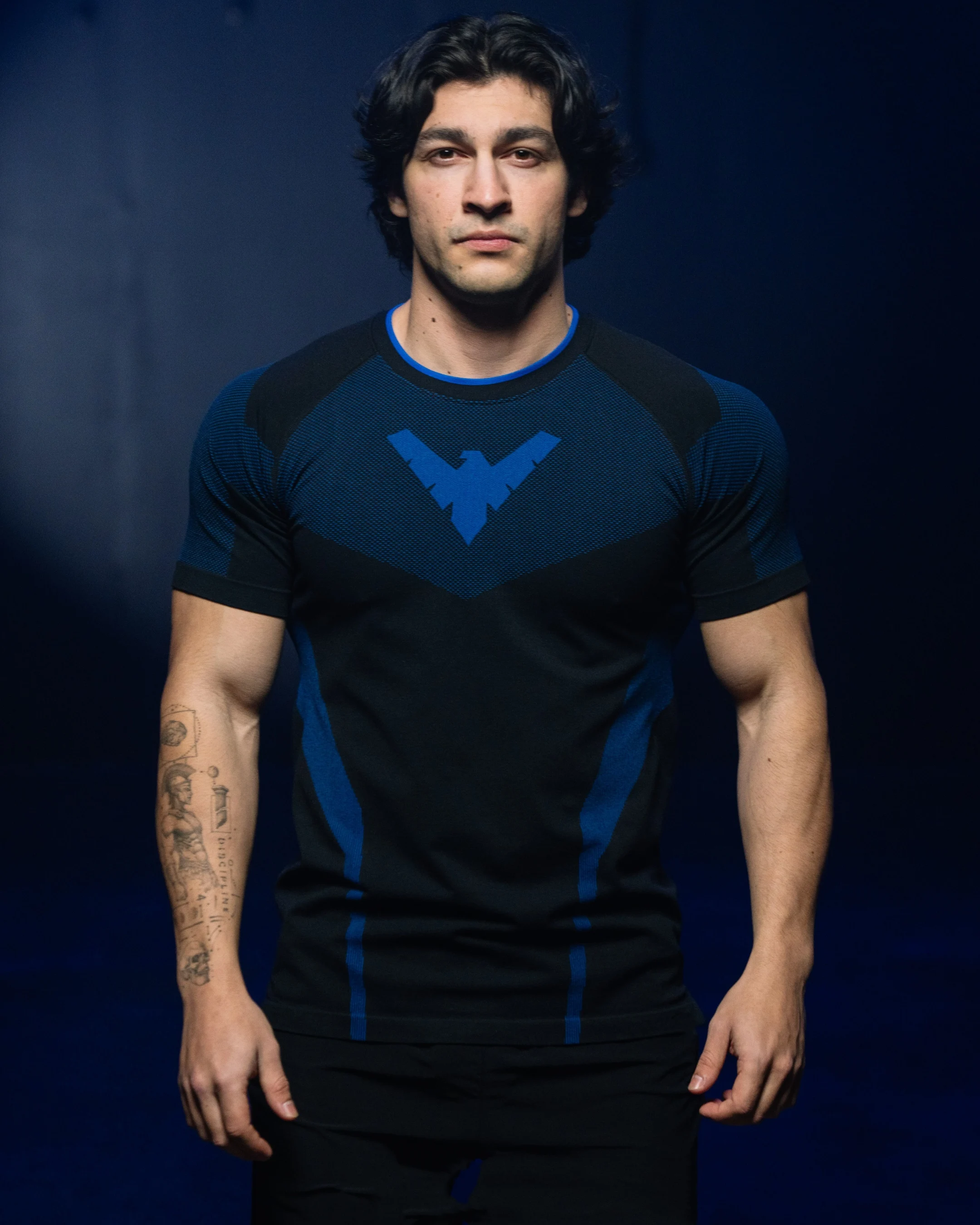 Hero Character Men's MMA Speed Drying Sports T-shirt Fitness Exercise Speed Drying Short Sleeved Halloween Role Playing Costume