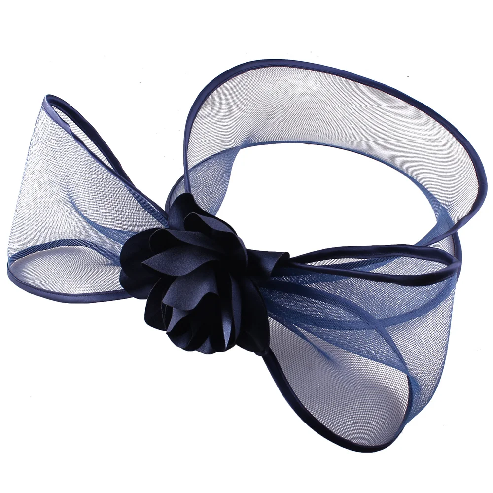 New Navy Fascinator Wedding Pillbox Hat Women Elegant Fascinator Hats Hair Clip Church Ladies Party Headpiece Fashion Headwear