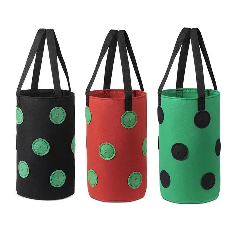 

Multi-Function Hanging Strawberry Grow Bag Upside Down Planter Tomato Potato Vegetable Flower Plant Grow Bags Garden Decoration