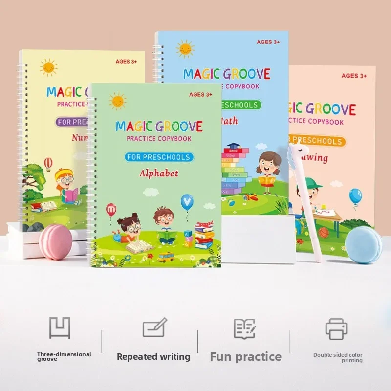 

Английская версия книги для практики рифленой каллиграфии 2025 года — это полная книга для практики волшебной каллиграфии на английском языке