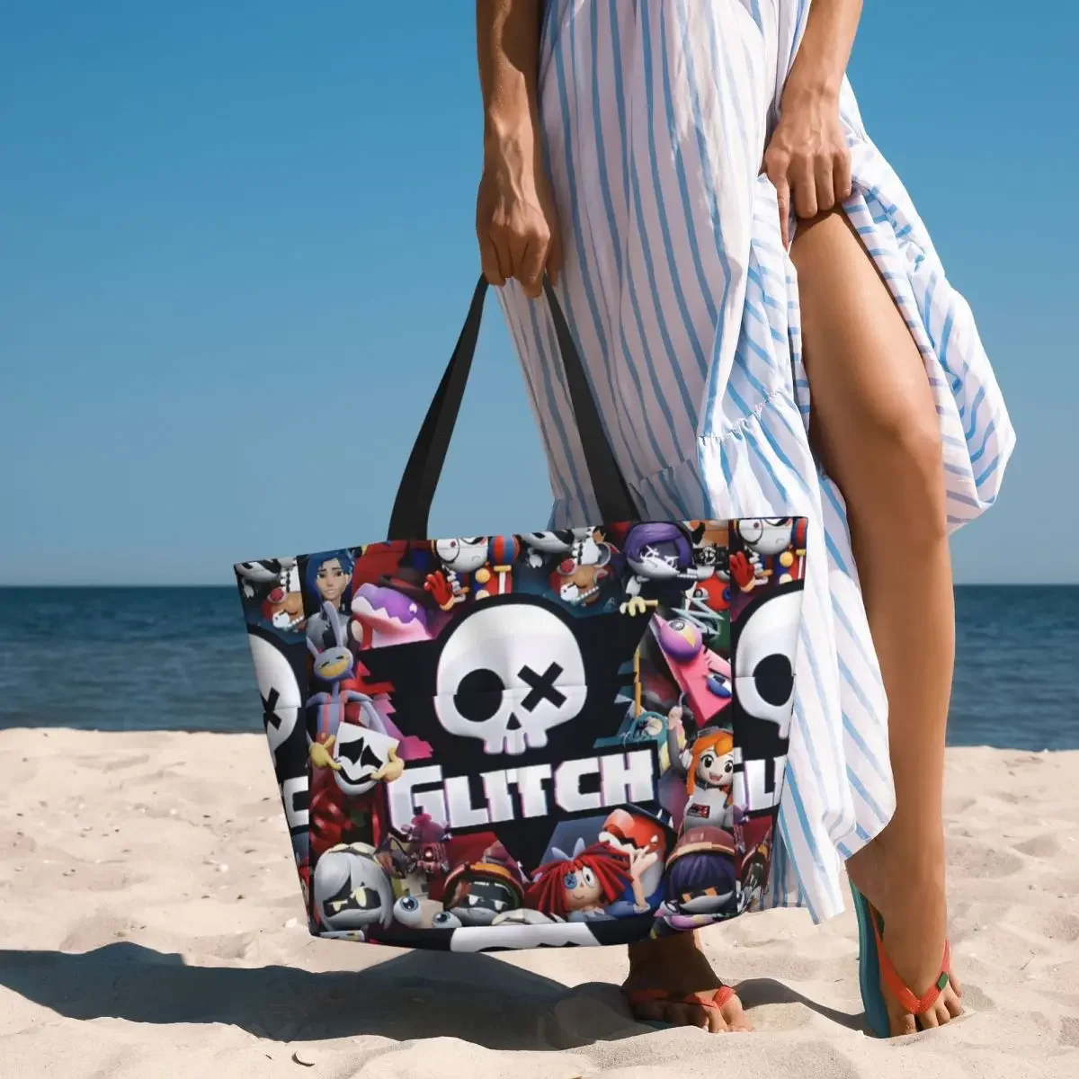 

Chibis Murder Drones Uzi Doorman Fuzzy Beach Tote Bag Sport Gym Yoga Duffle Large Tote Bag Women Travel Bag Fitness bag