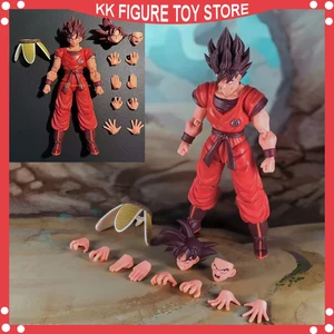 Demoniacal Fit Dragon Ball Z Shf Sohn Goku Kaio Ken Scarlet Martial Artist 16000 Power Level Action Figure Model Weihnachtsgeschenk 10 Hauptverkaufspuppe Ken Original artikuliert - №7