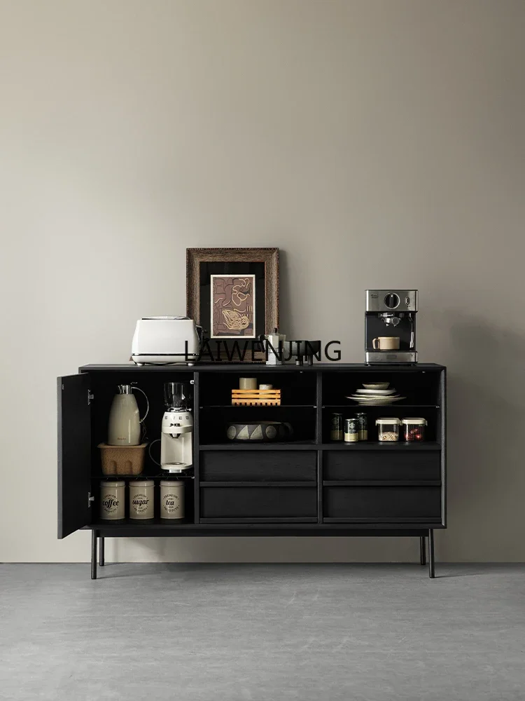 

CF solid wood black locker modern simple home living room storage cabinet