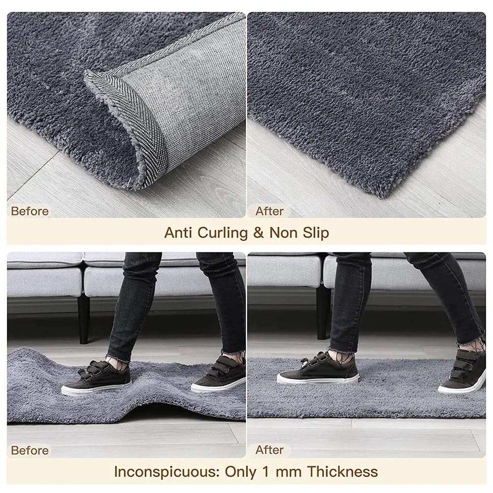 12 قطعة مقابض زاوية البساط منصات السجاد غير القابلة للانزلاق لسجاد المنطقة تصميم مسطح رقيق يمنع التثقيب سدادات البساط الشباك #3
