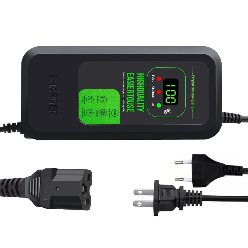 Display digital 60V 20Ah Carregador de bateria de chumbo-ácido com desligamento automático Carregador de e-bike