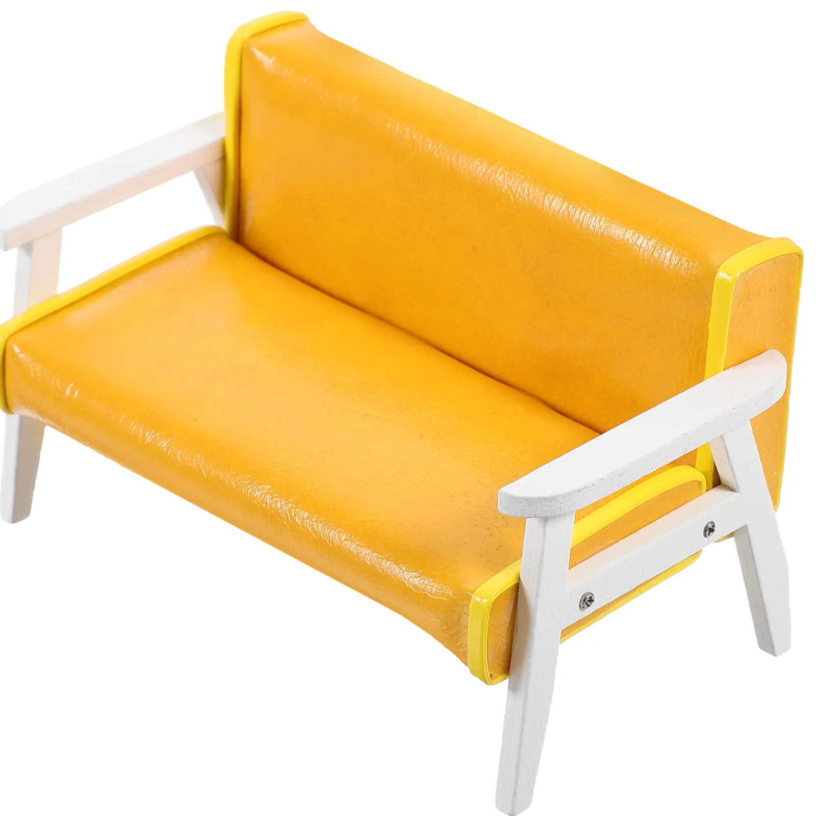 

Adorable Miniature Sofa Chair Wooden Benches Outdoor Style Mini House Supplies Miniature Chair Furniture for Micro Landscape