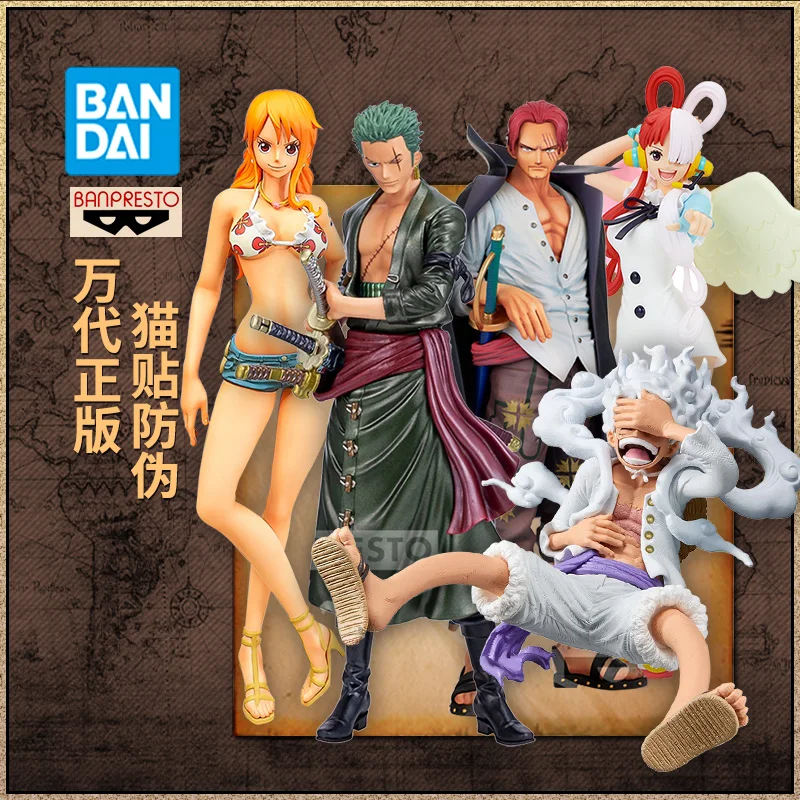 

In Stock Bandai One Piece Eyeglasses Factory Five Gear Luffy Zoro Nami Shanks Sanji Birthday Gift Anime Model Action Figure