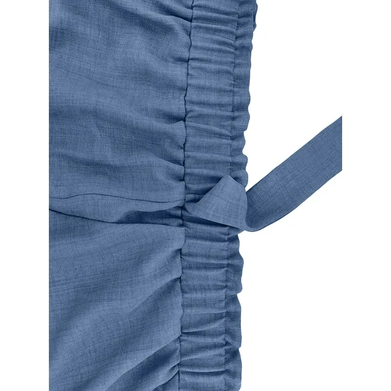 Damskie spodnie plus size 1XL-5XL, codzienne, modne, seksowne, wygodne, przewiewne, z koronkowym sznurowaniem, luźne, jednokolorowe.