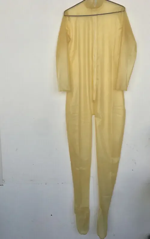 

100% Latex Rubber Gummi Bodysuit Kostüm Transparent Suit Party Catsuit Christmas