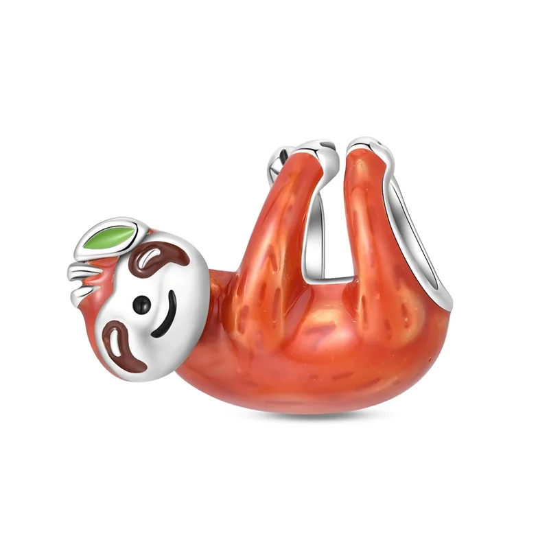 

2026 Popular 925 Sterling Silver Hanging Sloth Charms Beads CZ Zircon Fit Original Bracelet DIY For Women Birthday Jewelry Gifts