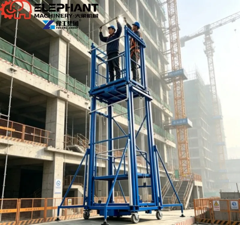 Electric Lifting Scaffold, 3-12m 500kg Load Mobile Working Scaffold For Factory Workshop High Altitude Maintenance