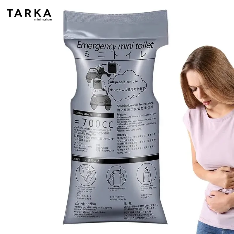 تاركا السفر المتاح كيس التبول مجموعة 700 مللي في الهواء الطلق سيارة الطوارئ التبول أكياس الطفل القيء حقيبة تسلق مرحاض متنقل صغير #1