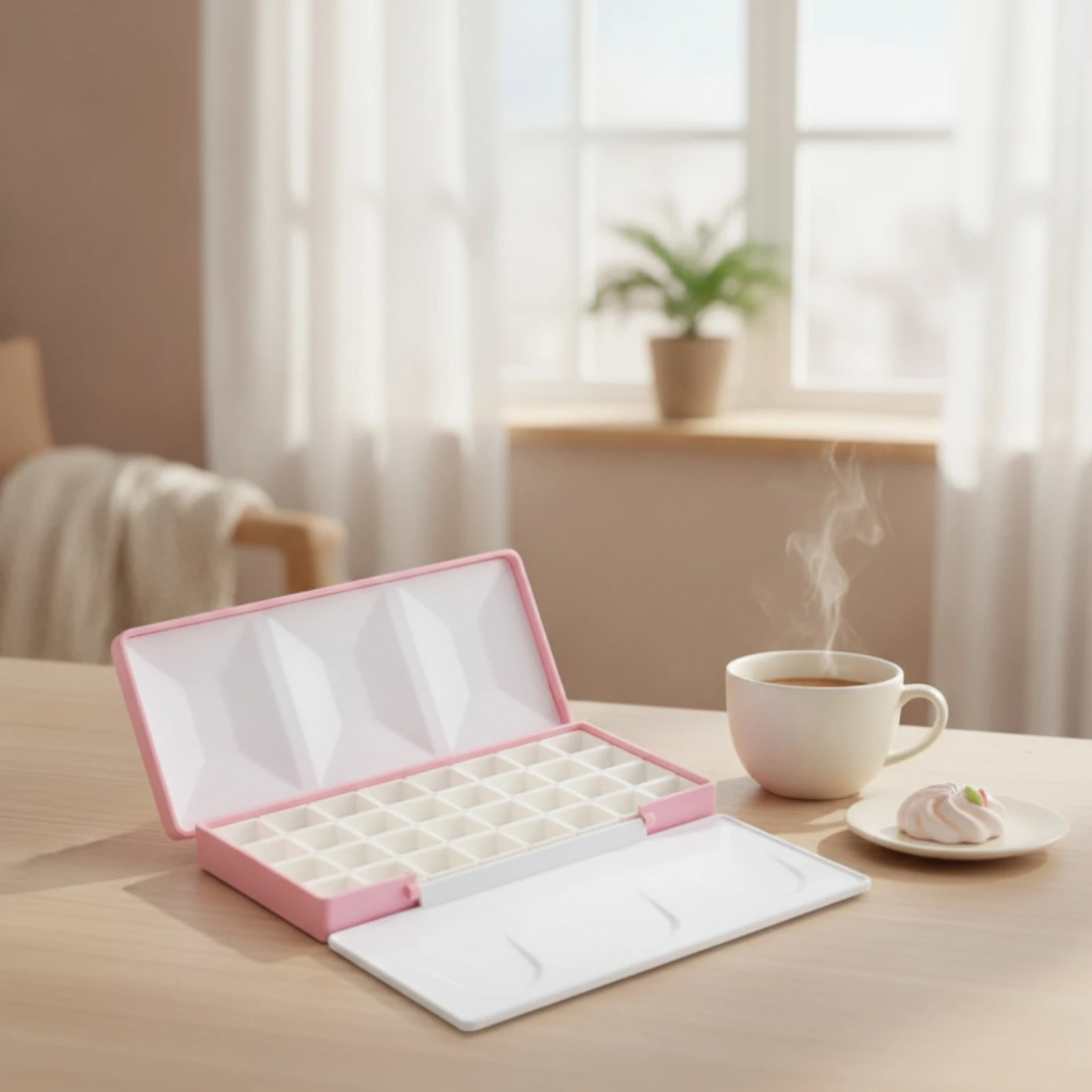 Attractive Storage Case Hard-Shell Palette with Attractive Pans Empty Watercolor Palette Customizable Paint Box Detachable