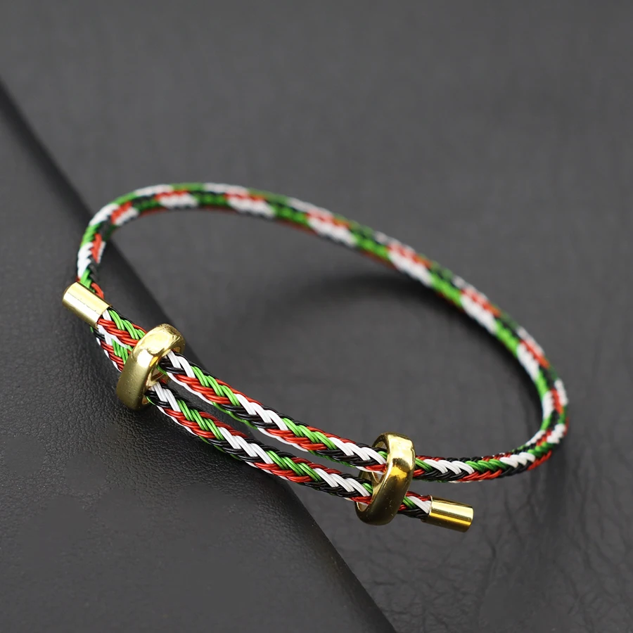 Unique Men Bracelet Bangle Adjustable Stainless Steel Chain Wrap Braclet Red Lucky Braslet Gifts For Him Casual Accessories