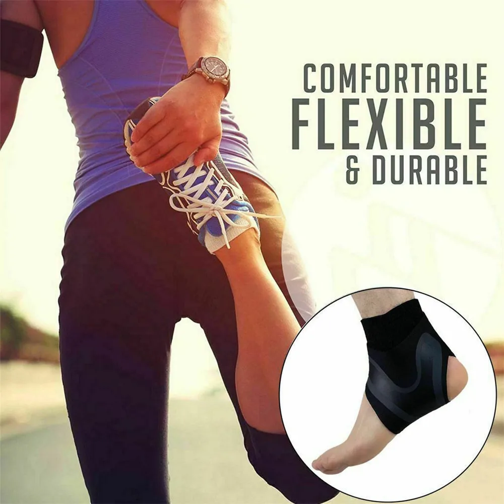 1Pc Ankle Brace Support Compression Sleeve Elastic Plantar Fasciitis Pain Relief Foot Care Bandage Protective Wrap Sports Socks