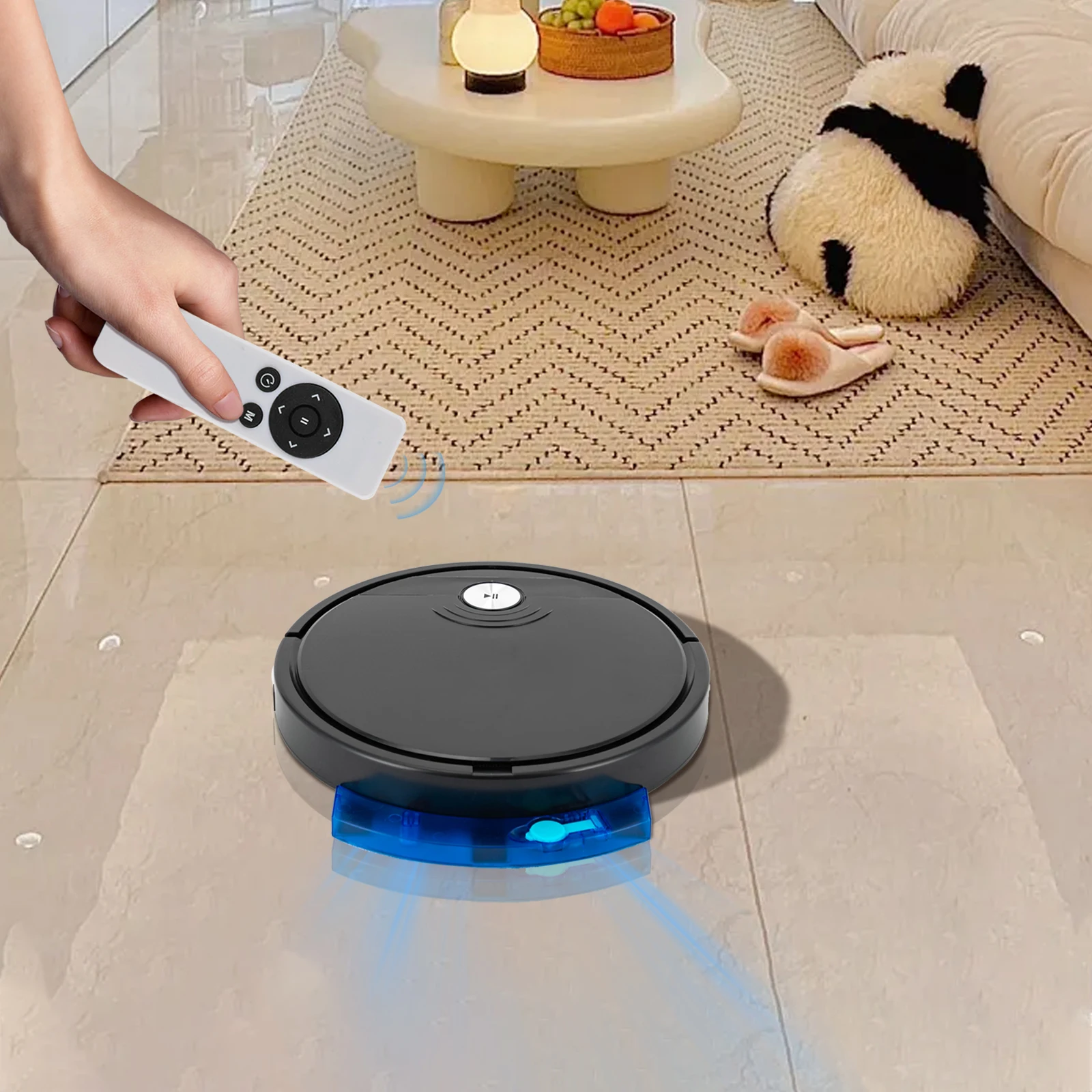 3-in-1 Roboter-Staubsauger 1800Pa Starke Saugkraft Kehr- und Wischroboter APP-Fernbedienung 6 Modi Absturzsicherung Flaches Design