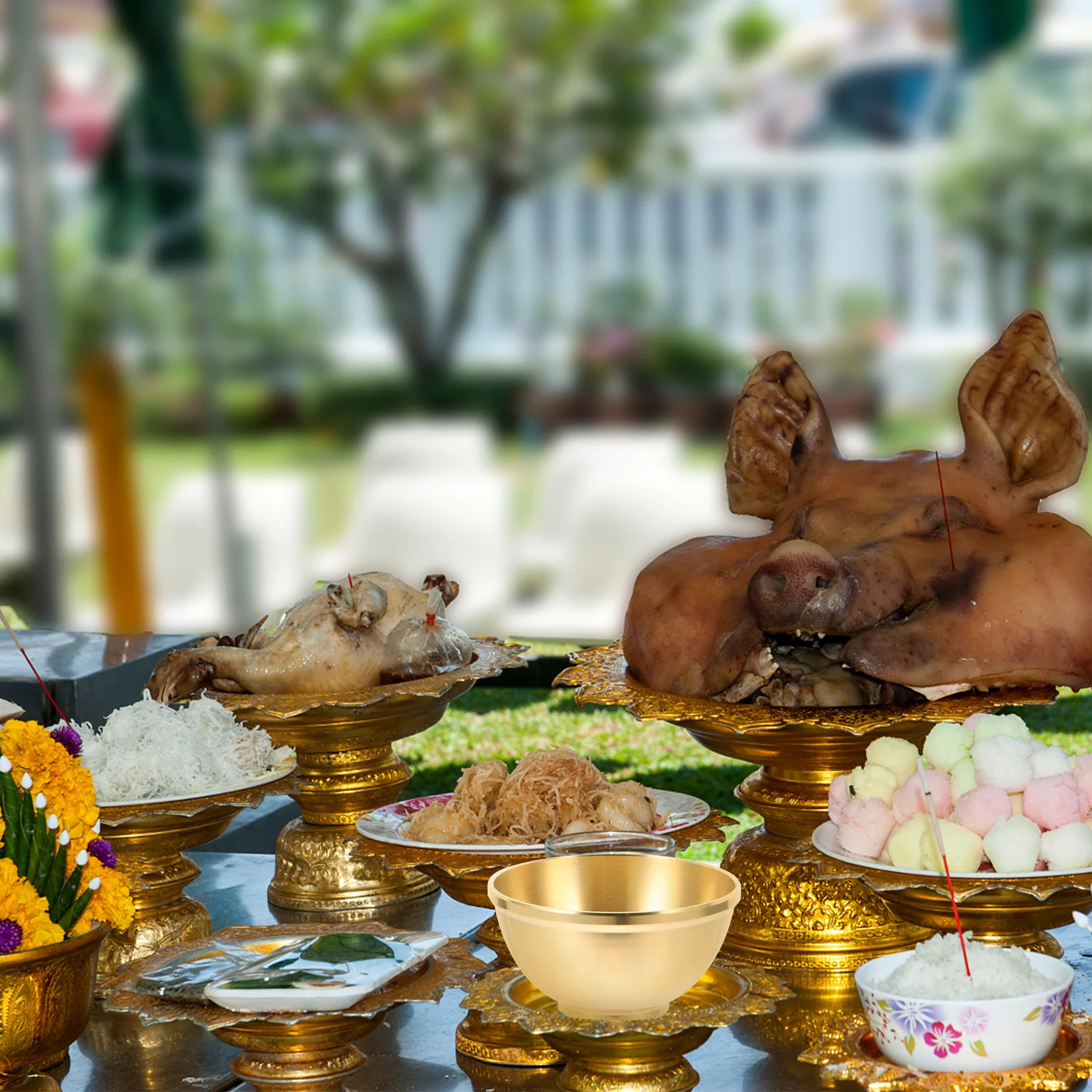 

Premium Copper For Home Prop Temple Altar Sacrifice Storage Bowl For Worship Decorative Ritual Altar Bowl Bowls