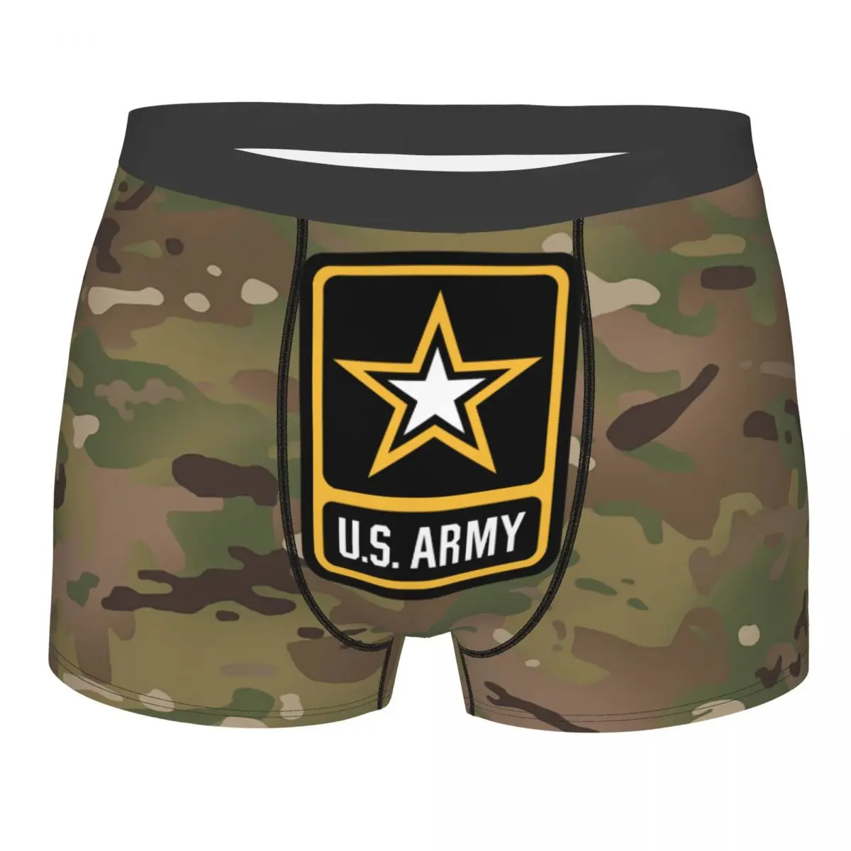 US Army Star Logo Underwear Men Sexy United States Soldier Camo Camouflage Boxer Shorts Panties Briefs Breathbale Underpants