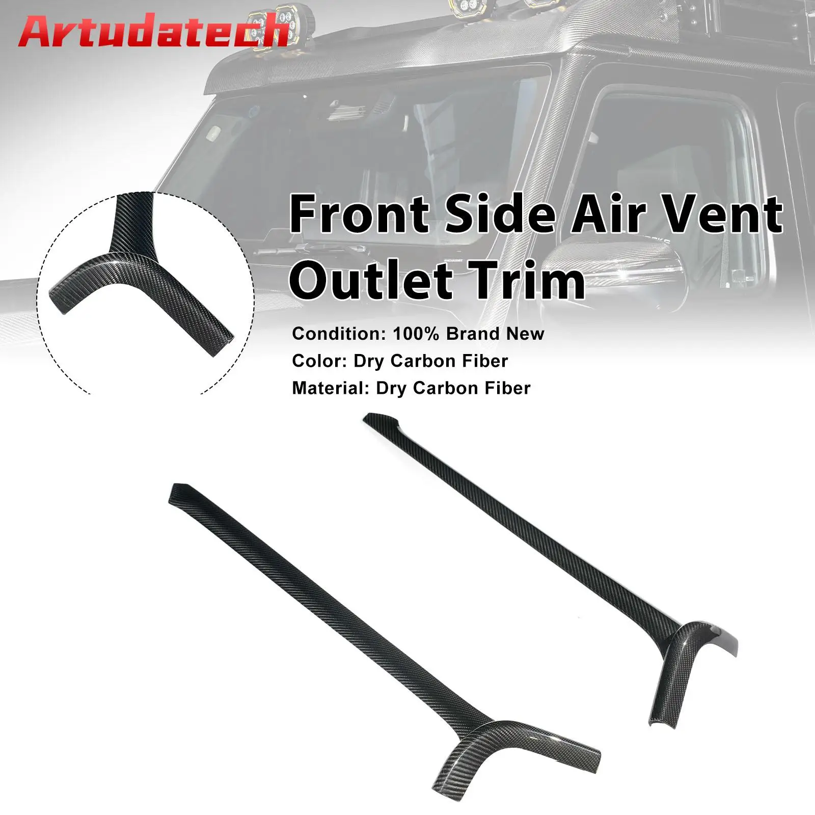 Artudatech Carbon Fiber Front Side Air Vent Outlet Trim Fit for Benz G Class G63 G550 2025+ Car Accessories