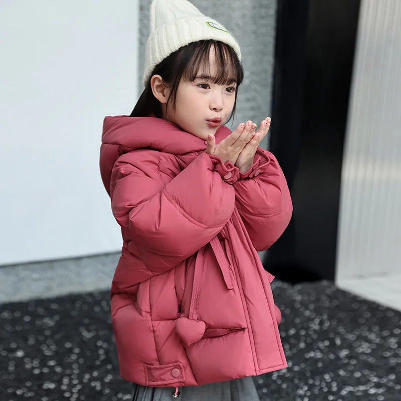 

2-8 Years Winter Children Girl Down Jacket Thick Warm Hooded Baby Girl Jacket Coat Kids Toddler Girl Parka Outerwear Coat