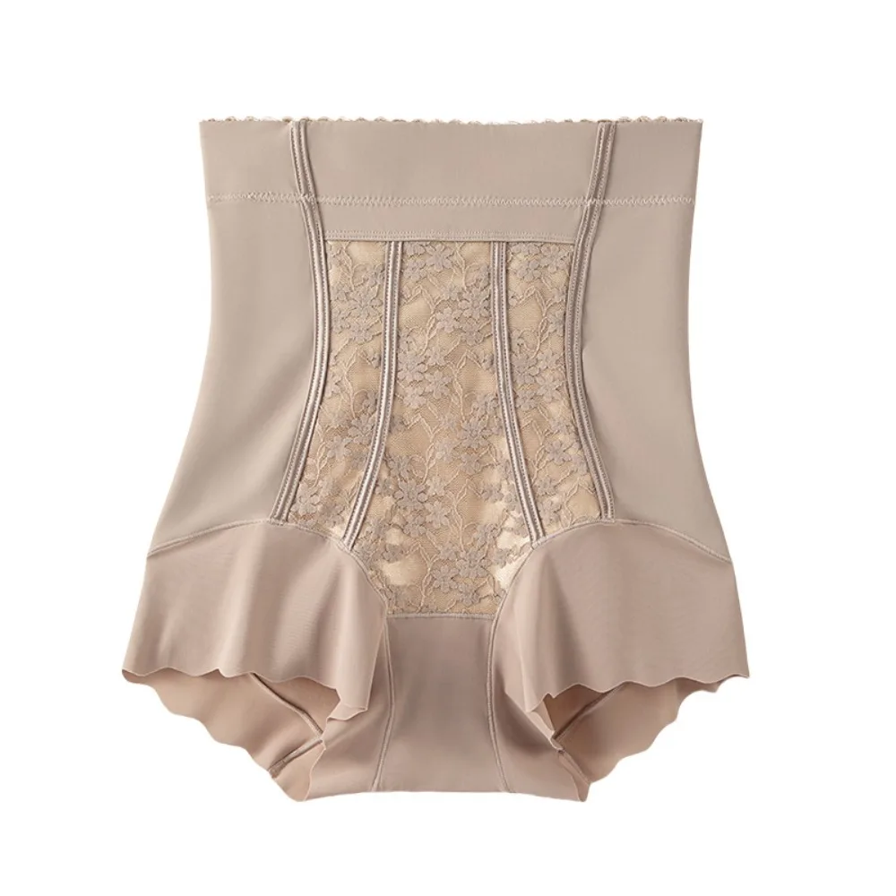 

High Waist Postpartum Body Shaper Lace Flowers Large Size Seamless Underpants Shapewear Waist Trainer Butt Lifter Briefs