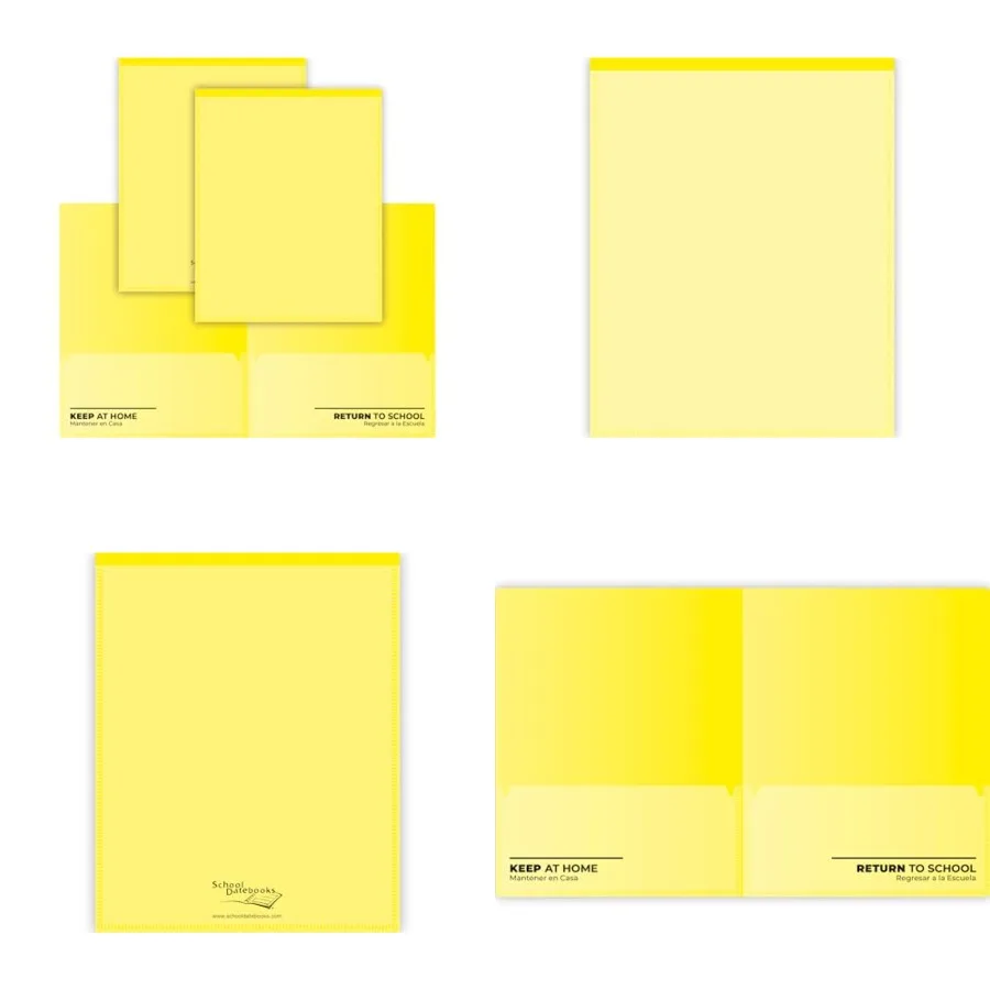 

Большая виниловая папка Take-Home для школьных книг Желтый пакет из 24 шт. Прочное и практичное решение для организации академического матежа