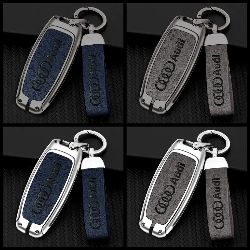 Car Zinc Alloy Key Case Key Chain Metal Key Shell For Audi Q8 RSQ8 A6 S6 RS6 A7 S7 RS7 A8 A7L RS E-tron GT Q4 Q5 e-tron Q6 Q7