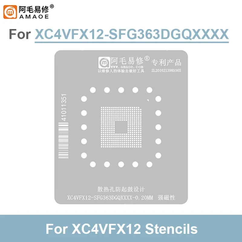 Imagem -03 - Amaoe-reballing Stencil Kit para Xc4vfx12 Bga Plantando Tin Platform Steel Mesh Template Kit Sfg363dgqxxxx 020 mm