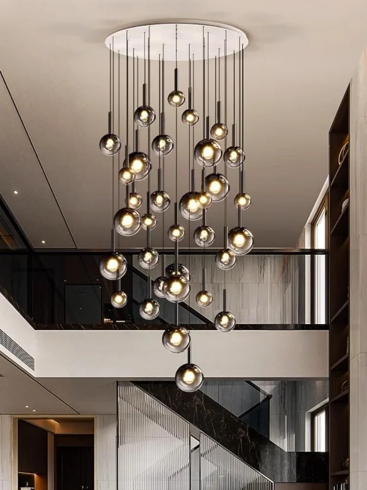

Designer's Creative Art LED Glass Hanging Lamp Restaurant Living Room Bedroom Villa Staircase Luxury Chandelier Home Decor Light